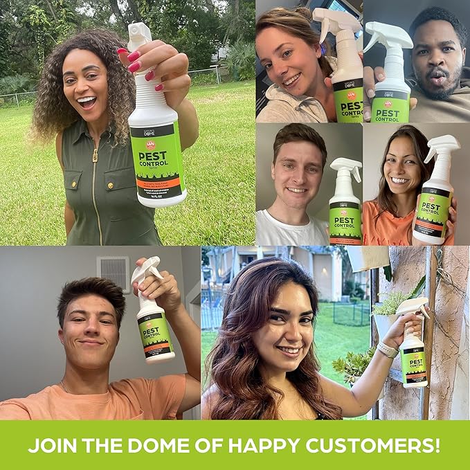 Nature’s Dome Pest Control Concentrate Spray 2 Oz (Pack of 2) | 100% Natural, Eco-Friendly Bug & Ant Spray – Each Bottle Makes 16 Oz | Bug Spray for Fleas, Ticks & Mosquitoes | Safe for Pets & Kids