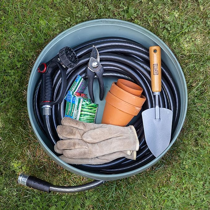 Good Directions 457-458 Key West Garden Hose Holder Pot, Large Capacity, Blue Verde Finish